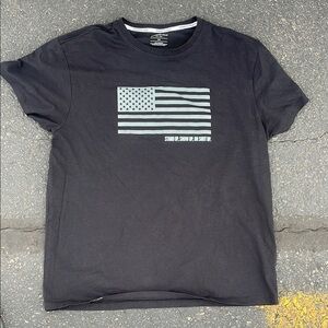 Kenneth Cole American Flag Black Graphic T-Shirt